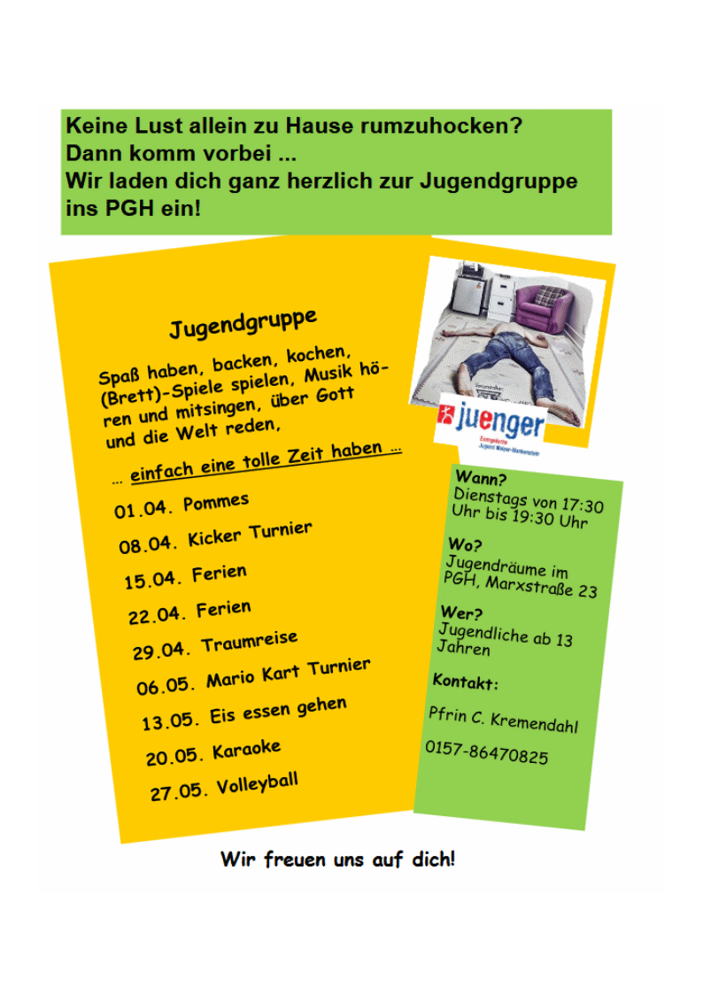 Programm April und Mai 2025